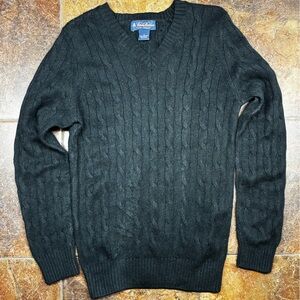 Brooks Brothers Cashmere V-Neck Sweater Made in Scotland